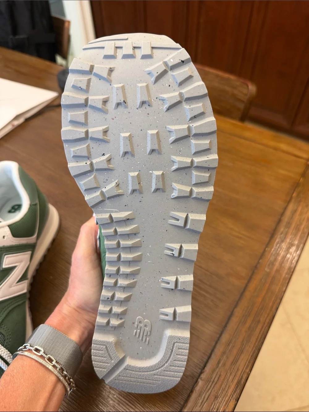 New Balance Green Suede & White Accent Retro Runner